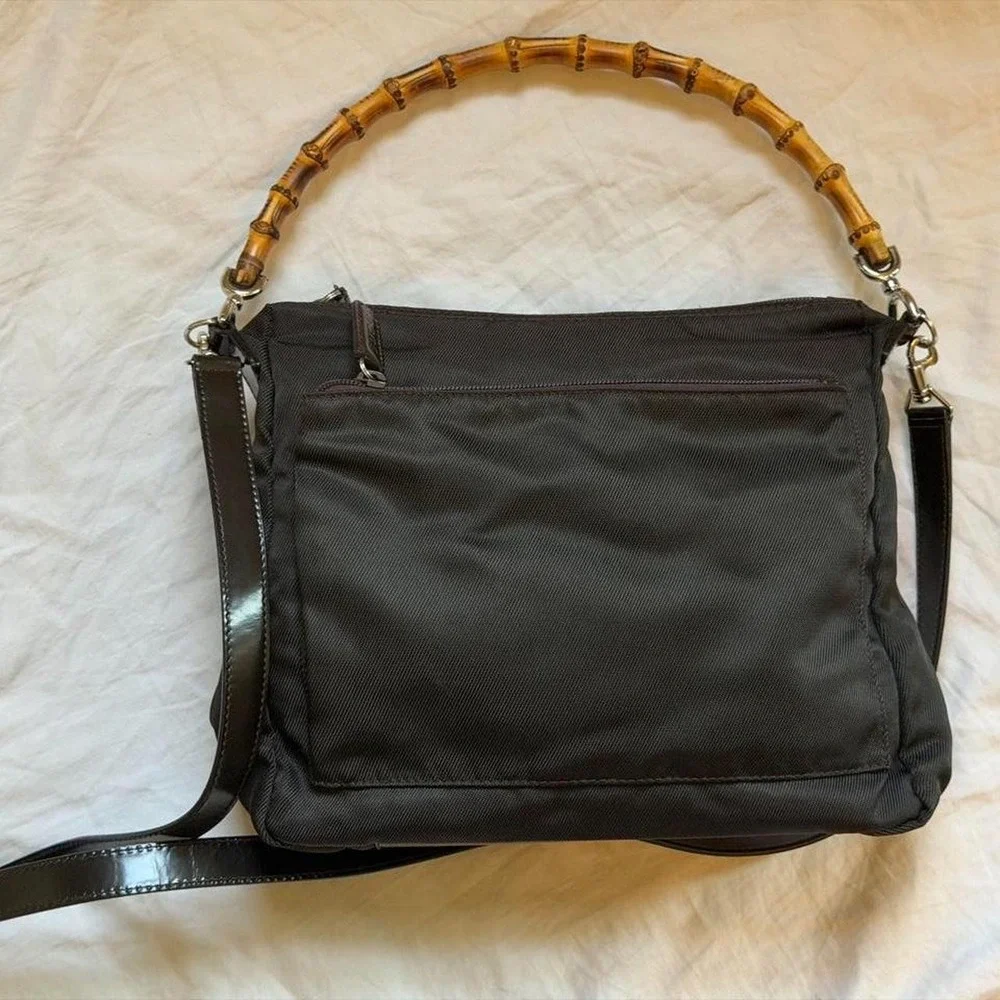 Gucci Bamboo Handle Nylon Bag